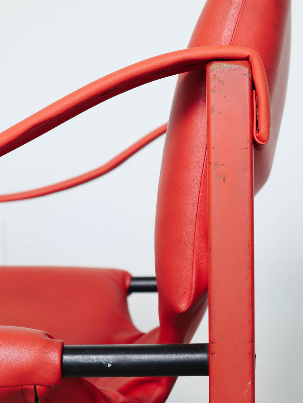 Vintage Red Safari Armchair for Maurice Burke Arkana 3
