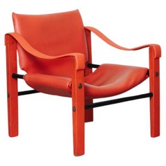 Roter Safari-Sessel im Vintage-Stil für Maurice Burke Arkana