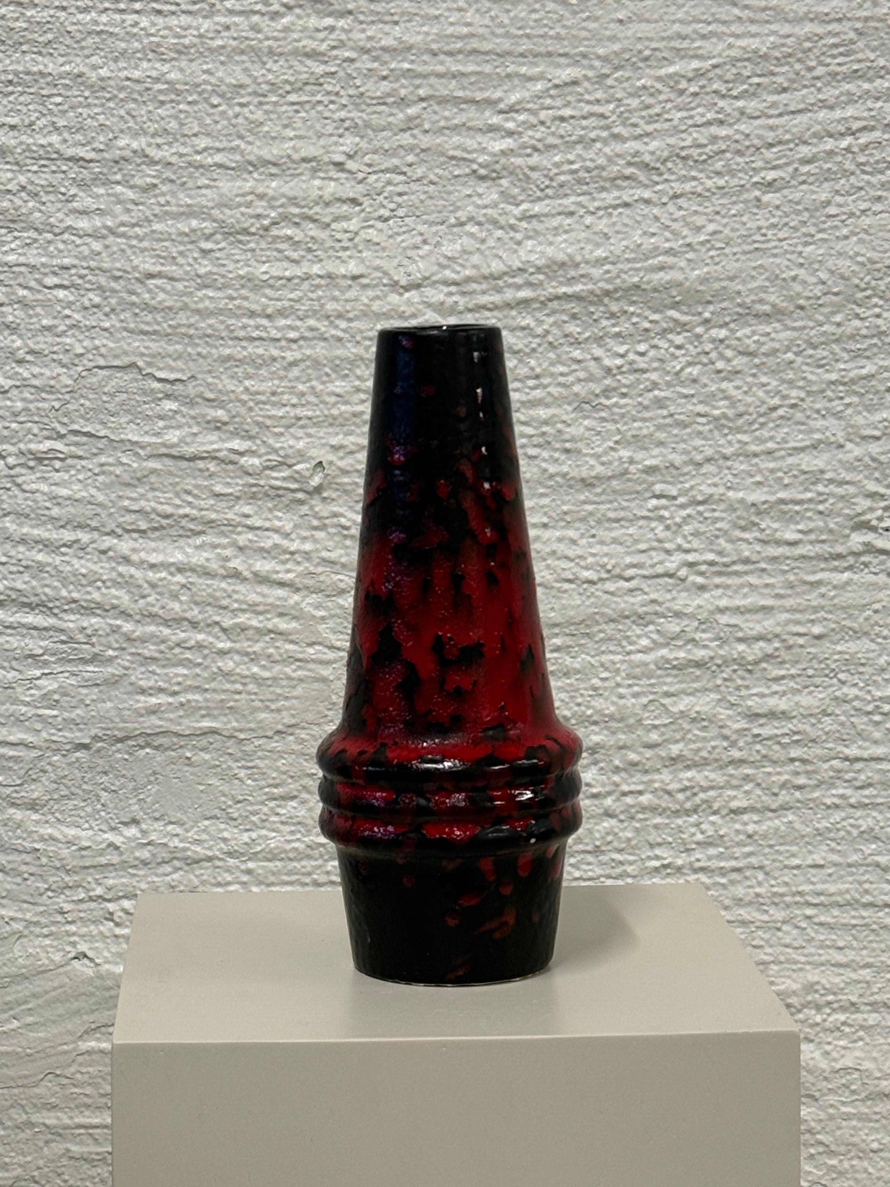 Tedesco Vaso Scheurich Glava rosso vintage, Germania Ovest, anni '60 in vendita