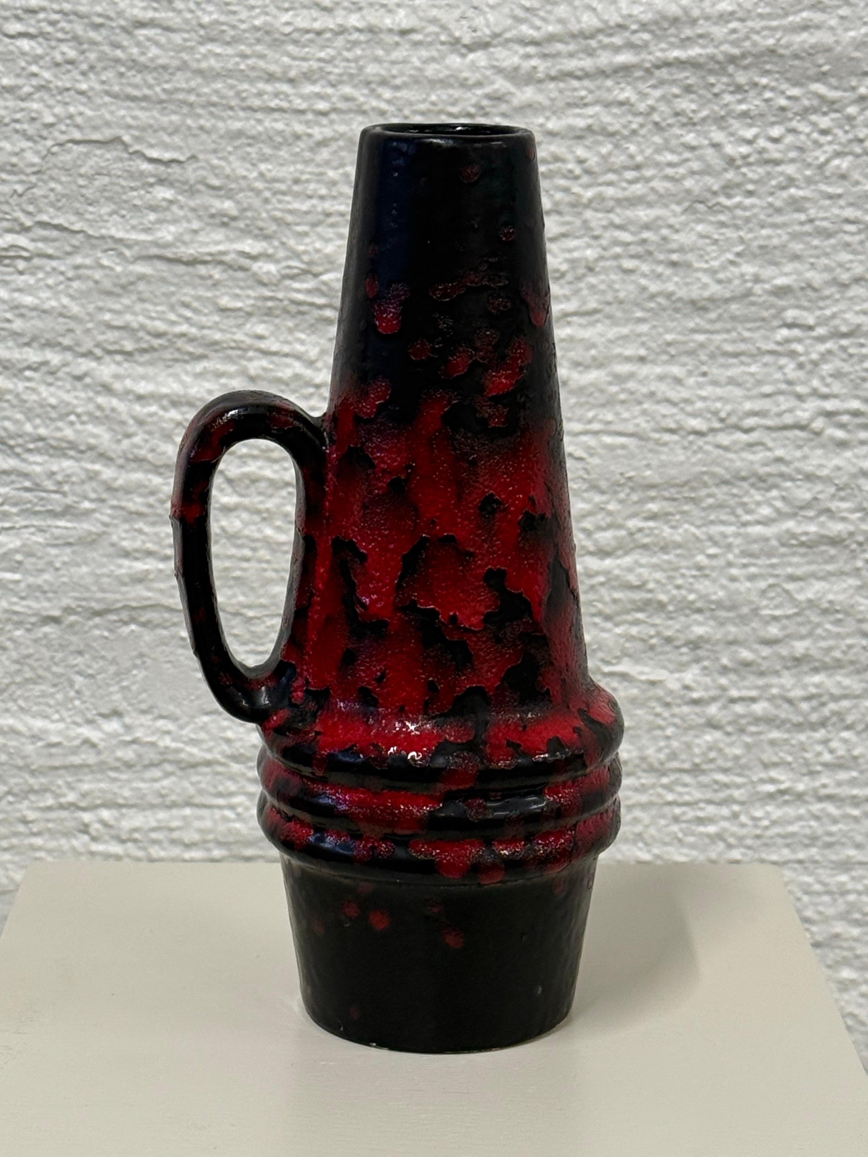 Vaso Scheurich Glava rosso vintage, Germania Ovest, anni '60 In condizioni buone in vendita a Bergen, NO