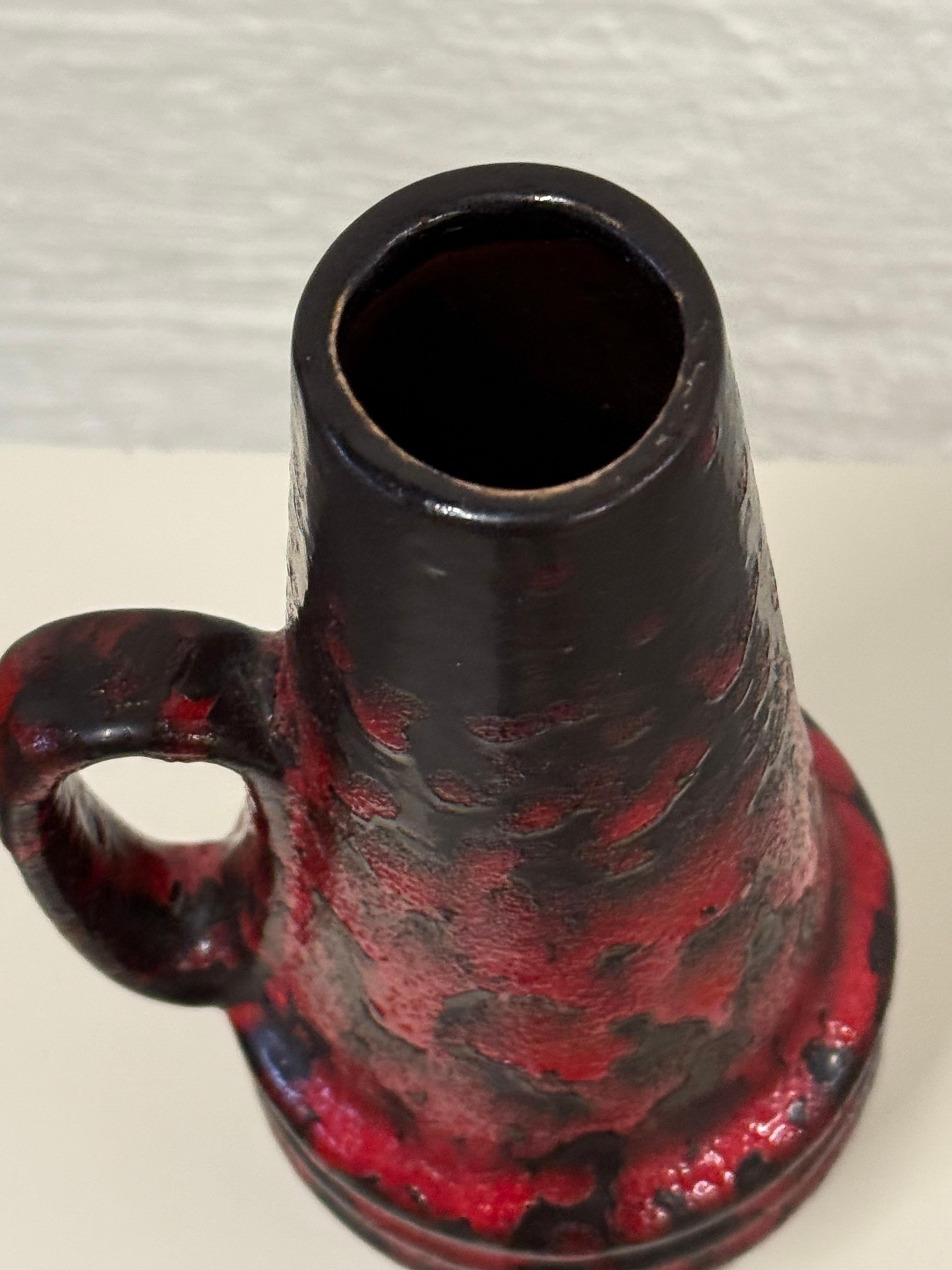 XX secolo Vaso Scheurich Glava rosso vintage, Germania Ovest, anni '60 in vendita