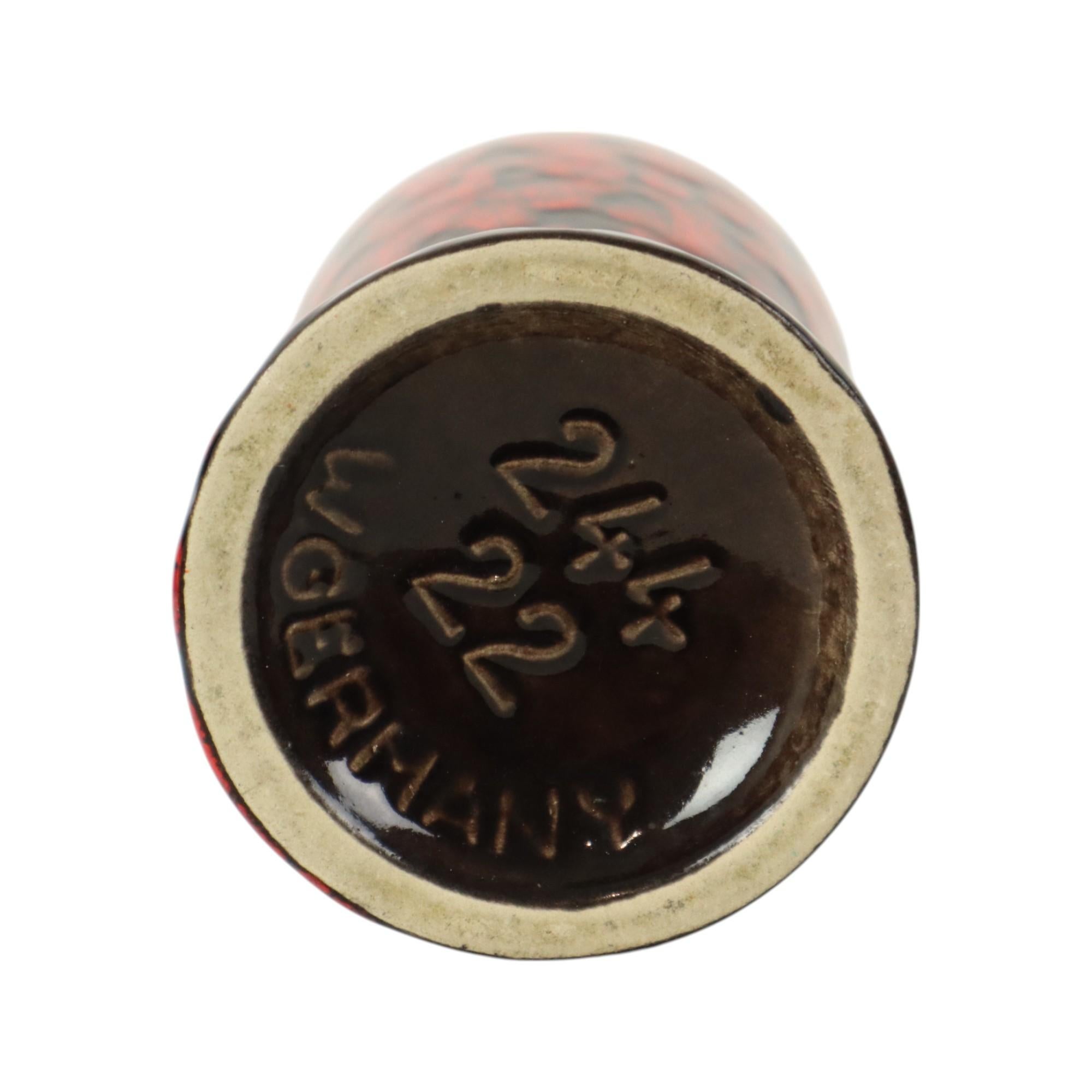 Vaso Scheurich rosso d'epoca con smalto di lava 244-22 in vendita 3