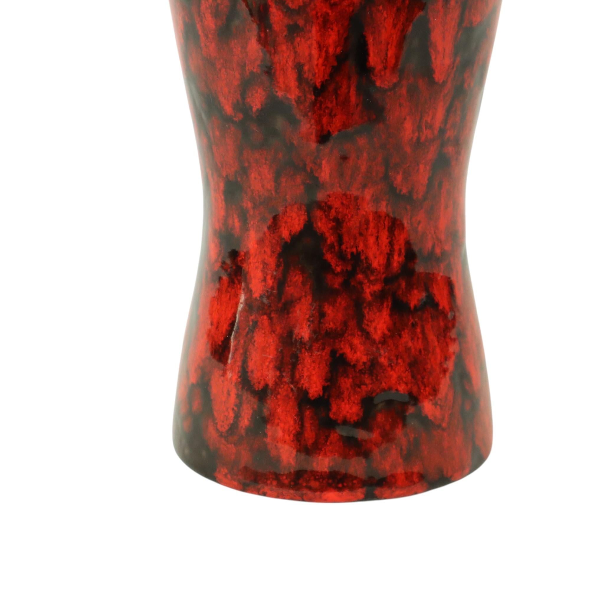 Tedesco Vaso Scheurich rosso d'epoca con smalto di lava 244-22 in vendita