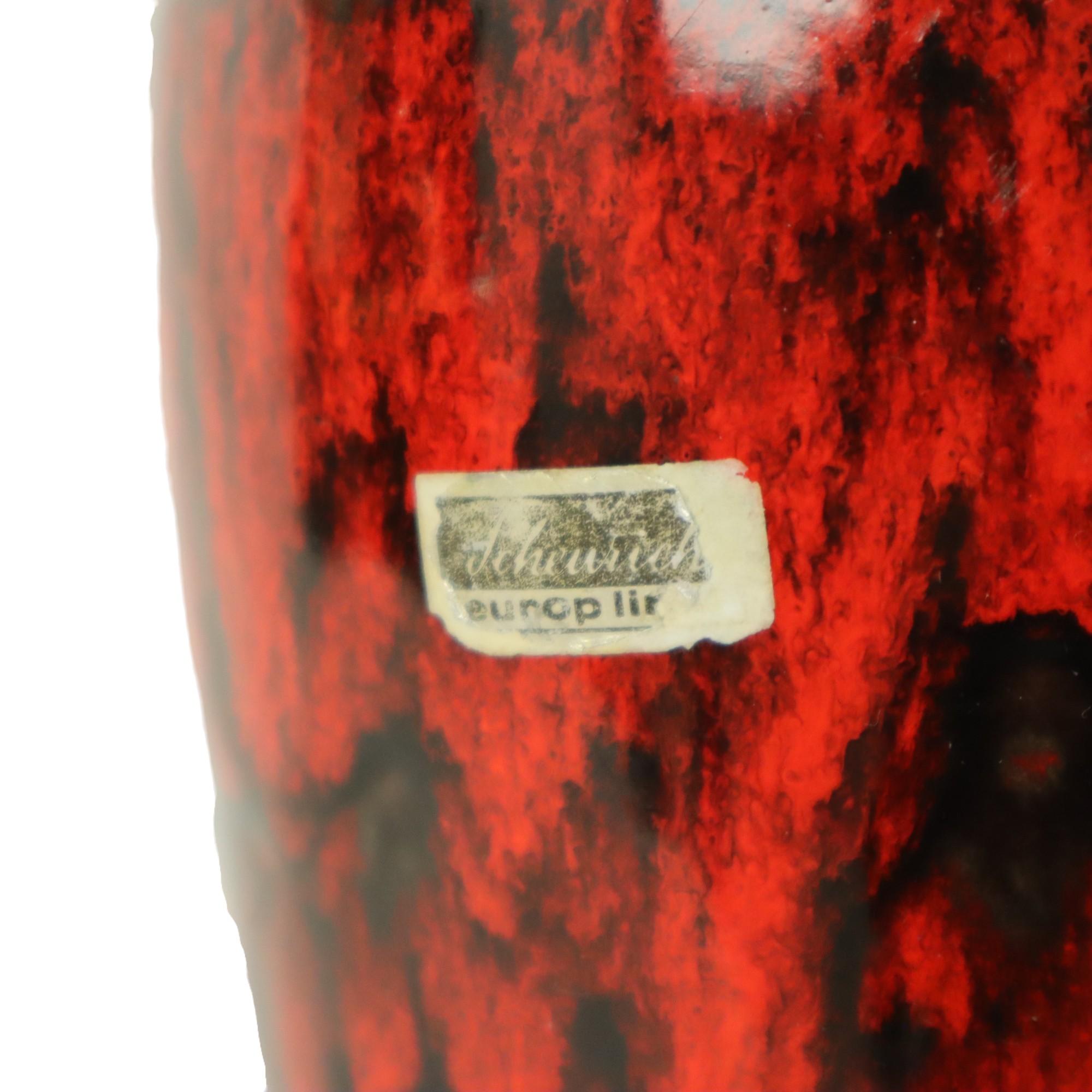 Vaso Scheurich rosso d'epoca con smalto di lava 244-22 in vendita 1