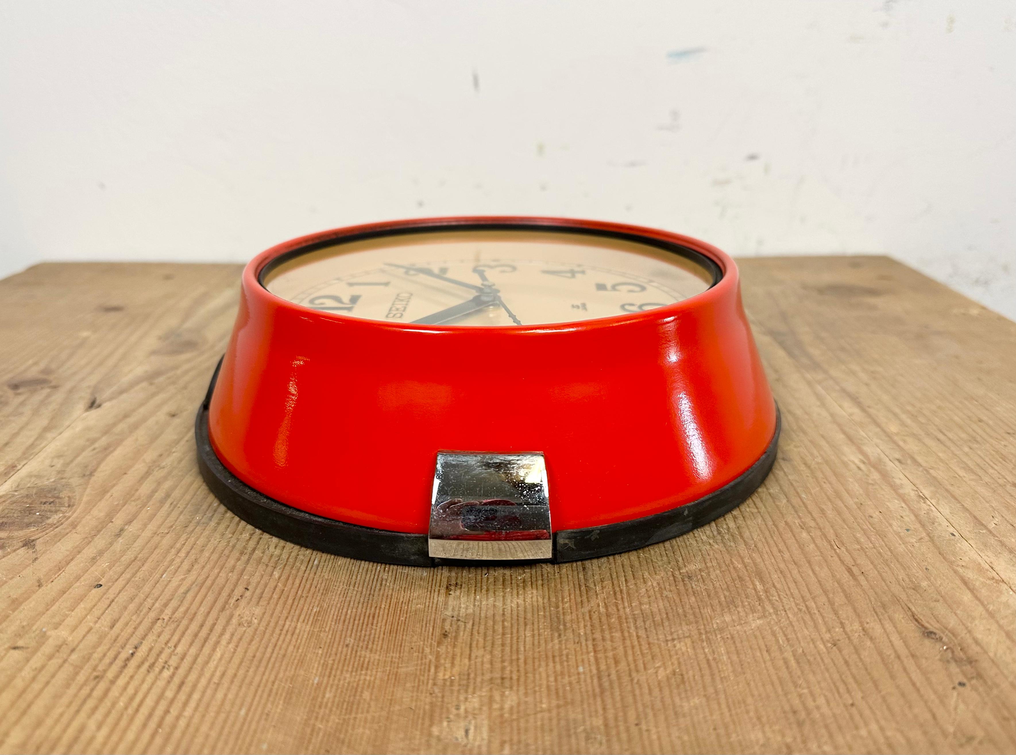 Vintage Red Seiko Maritime Wall Clock, 1970s For Sale 4