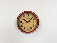 Vintage Red Seiko Maritime Wall Clock, 1970s