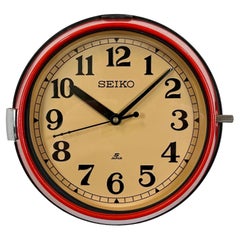 Vintage Red Seiko Maritime Wall Clock, 1970s