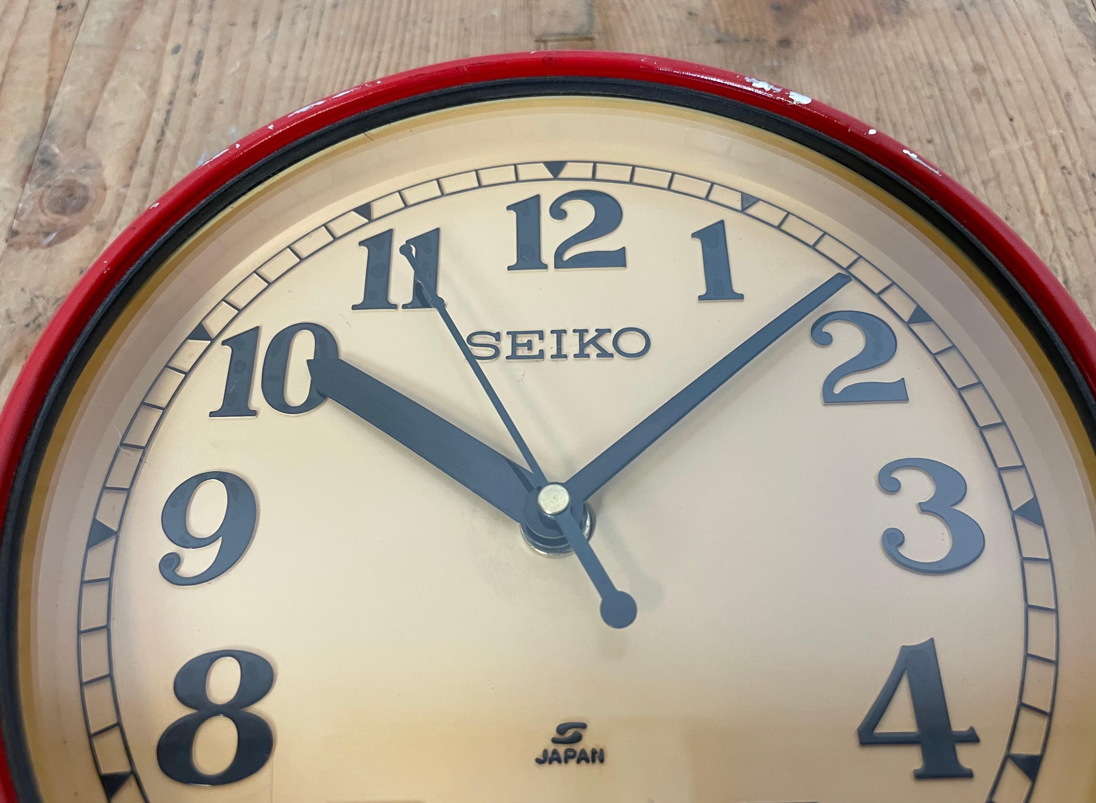 Vintage Red Seiko Navy Wall Clock, 1970s 2