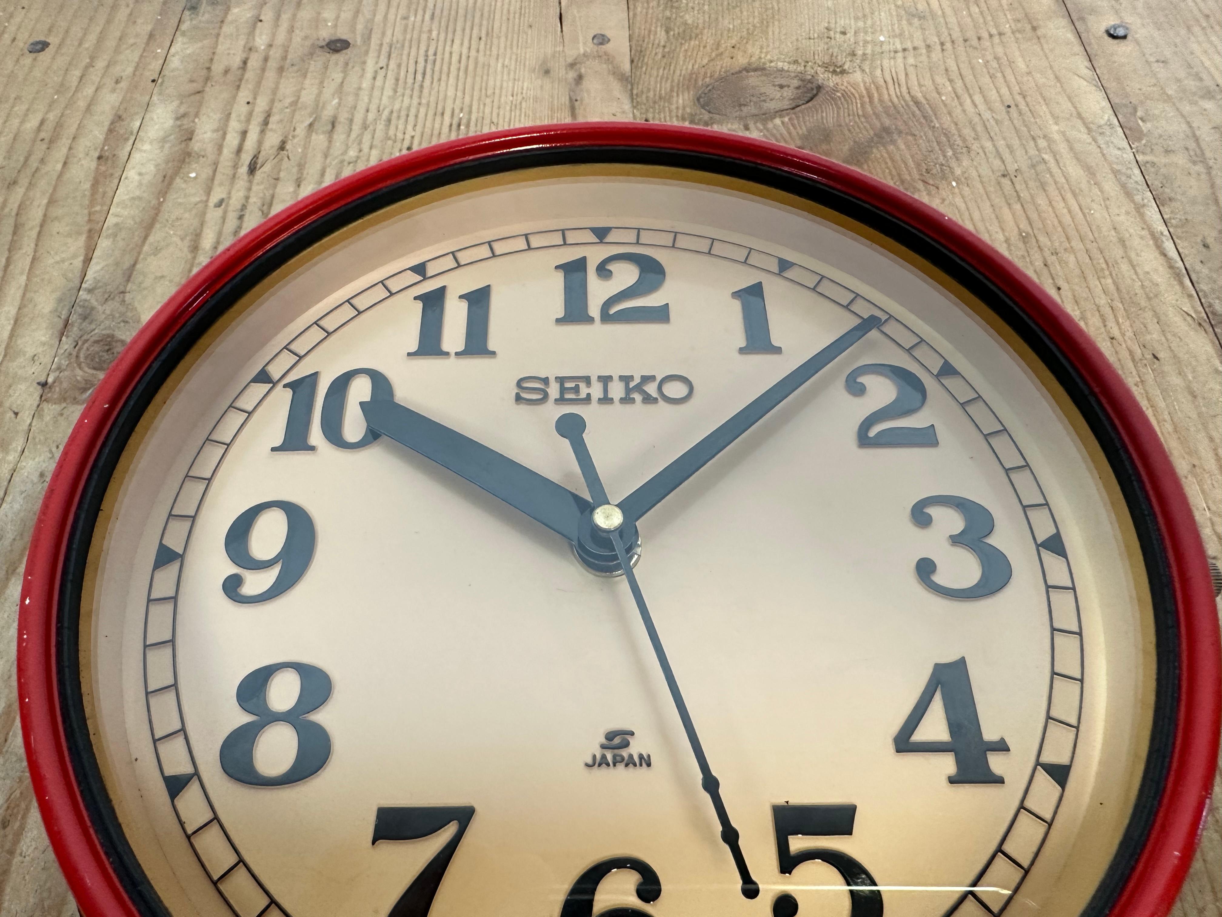 Reloj de Pared Seiko Navy Rojo Vintage, Años 70 en venta 6