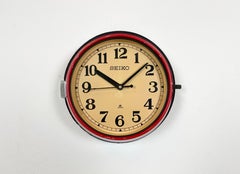 Vintage Red Seiko Navy Wall Clock, 1970s