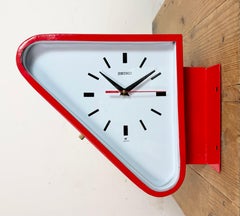 Vintage Red Seiko Ships Double-Sided Wall Clock, 1970s