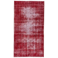 Vintage Red Shabby Chic Overdyed Sparta Rug