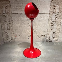 Vintage Red Space Age Floor Lamp / Pedestal Ashtray Combo Mid-Century