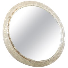 Vintage red space age mirror, 1970s