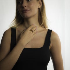 Vintage red spinel diamond 18k yellow gold cocktail ring