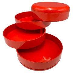 Organizer da scrivania girevole rosso vintage di Rino Pirovano per Art 900