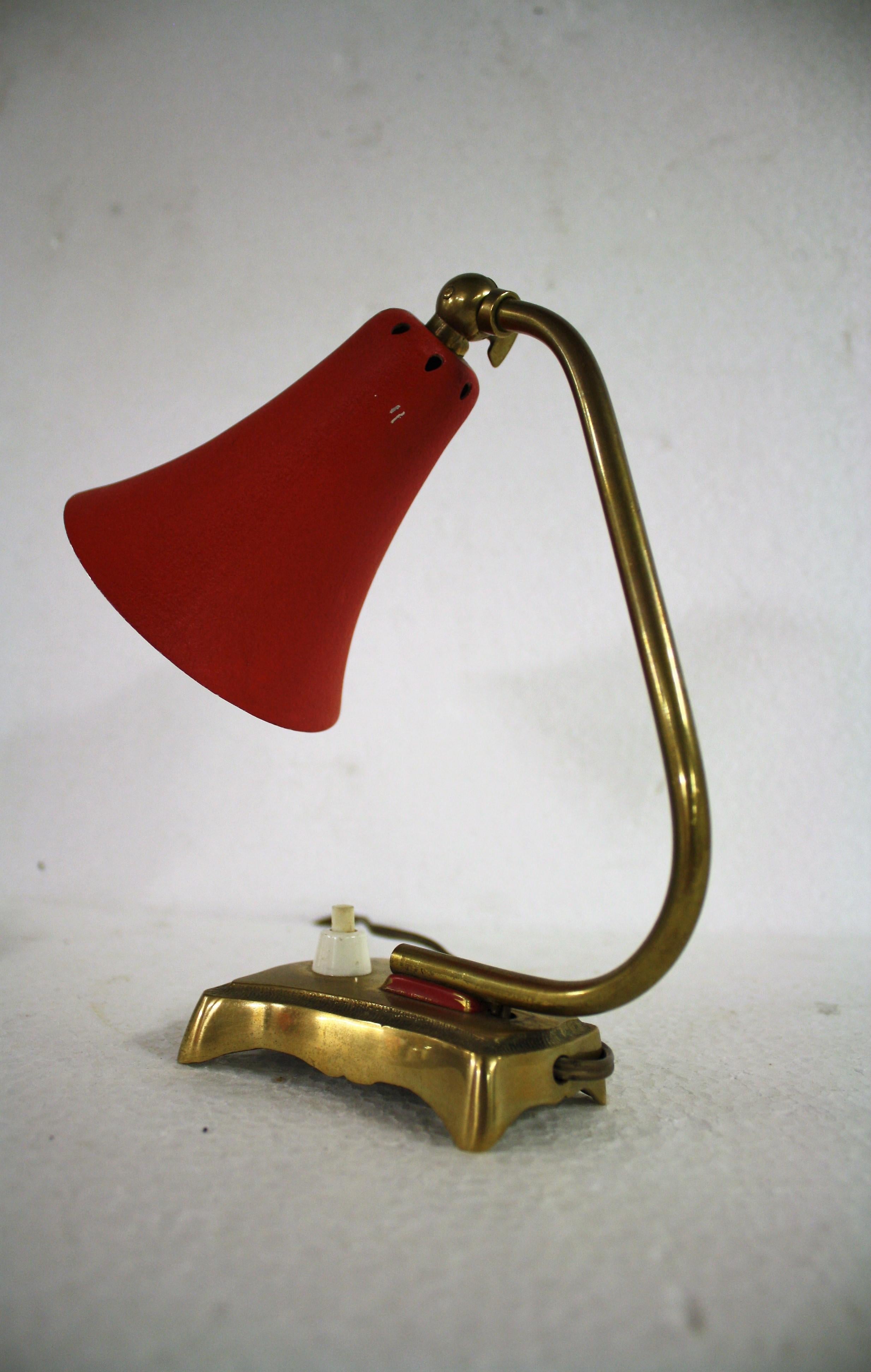 Mid-20th Century Vintage Red Table Lamp, 1950s