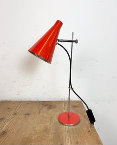 Vintage Red Table Lamp by Josef Hůrka for Lidokov, 1960s