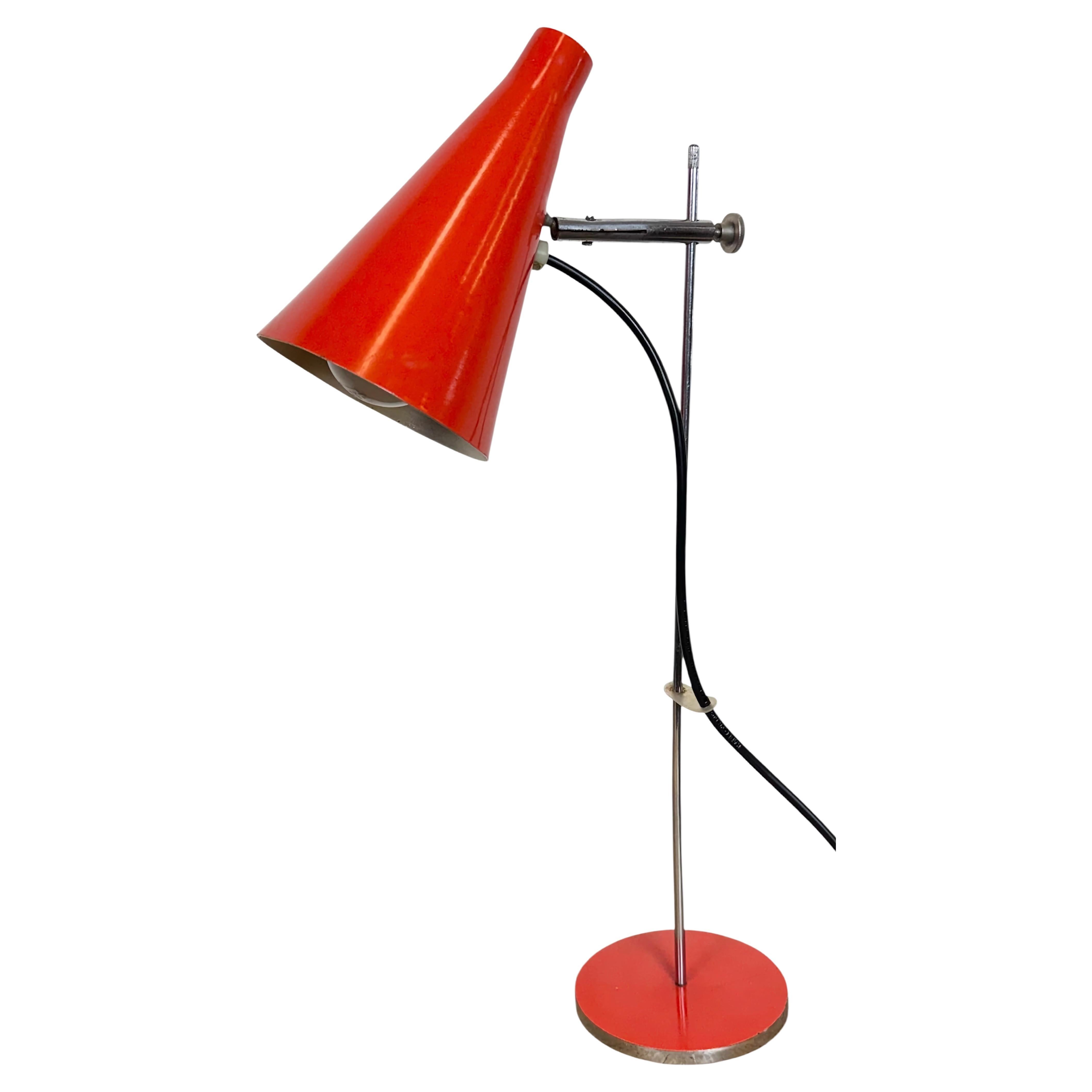 Lámpara de mesa roja vintage , años 70 en venta