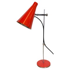 Lámpara de mesa roja vintage , años 70