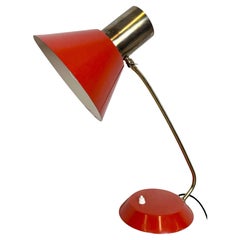 Lampada da tavolo rossa vintage, anni '70