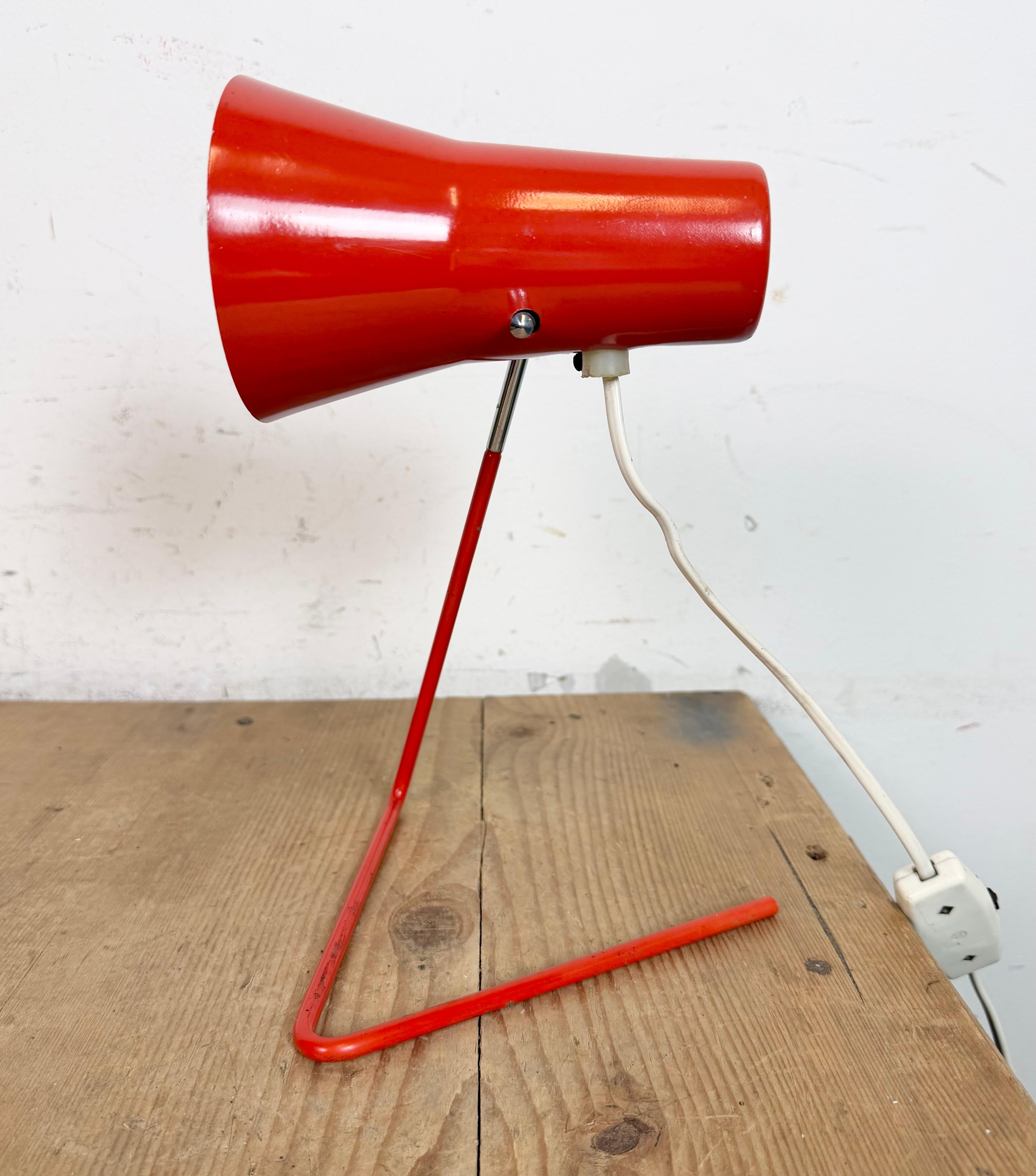 Vintage Red Table Lamp by Josef Hurka for Drupol, 1960s For Sale 5