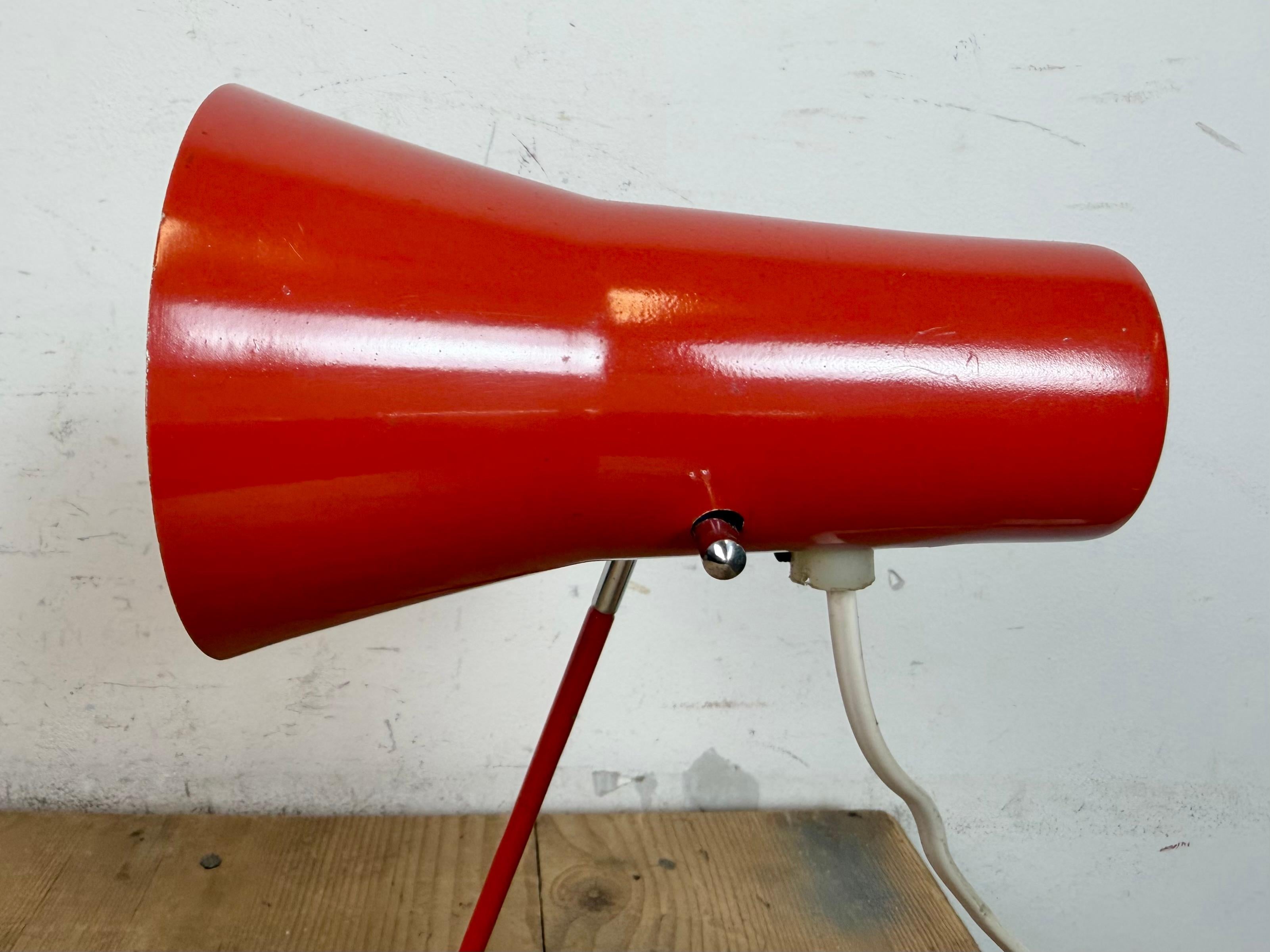 Vintage Red Table Lamp by Josef Hurka for Drupol, 1960s For Sale 6
