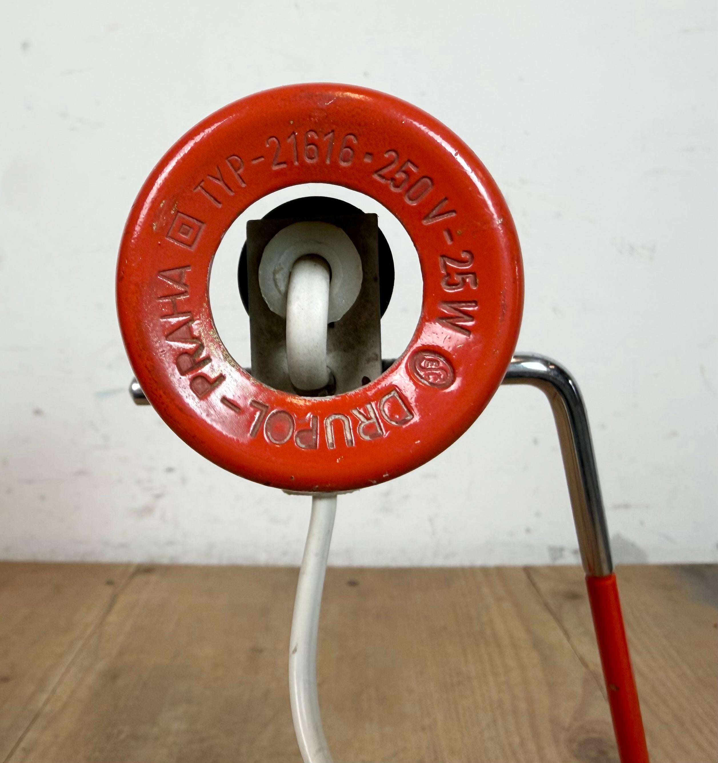 Vintage Red Table Lamp by Josef Hurka for Drupol, 1960s For Sale 8