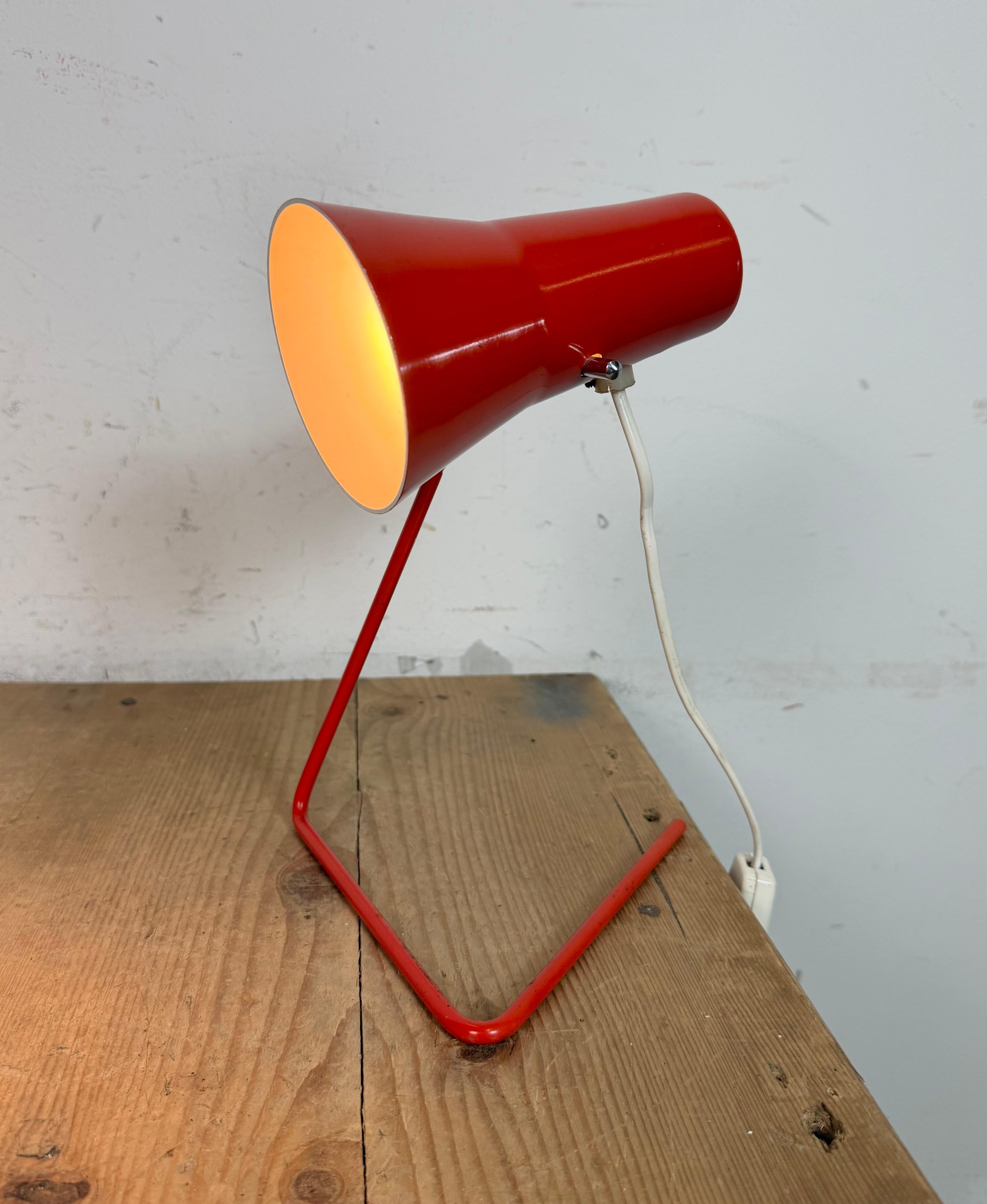 Vintage Red Table Lamp by Josef Hurka for Drupol, 1960s For Sale 9