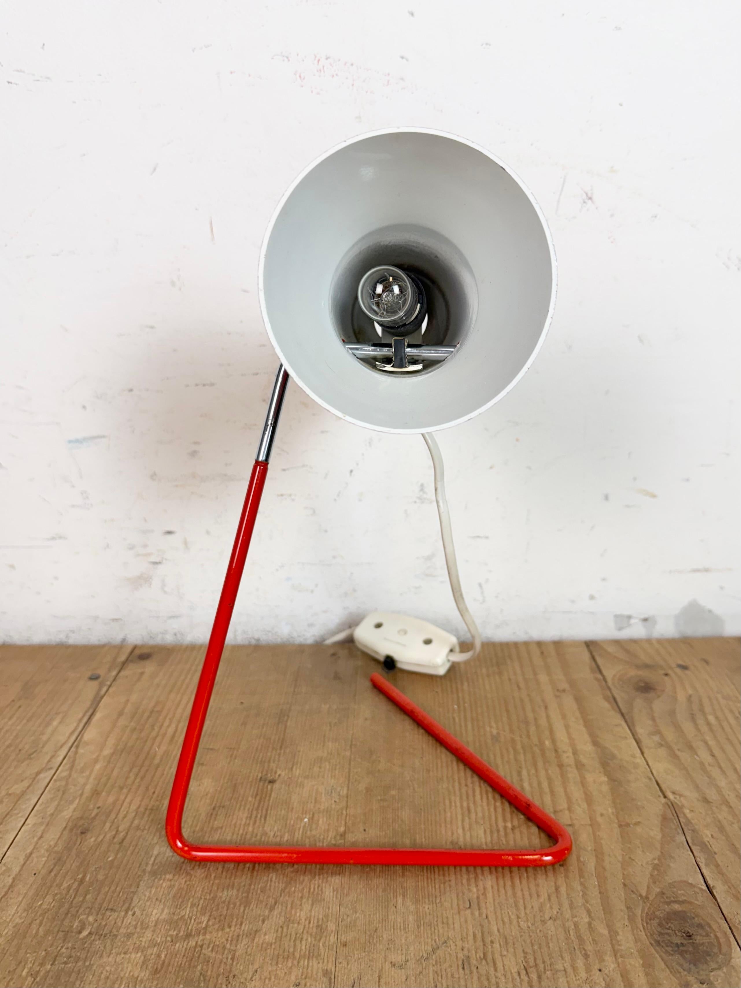 Vintage Red Table Lamp by Josef Hurka for Drupol, 1960s For Sale 2