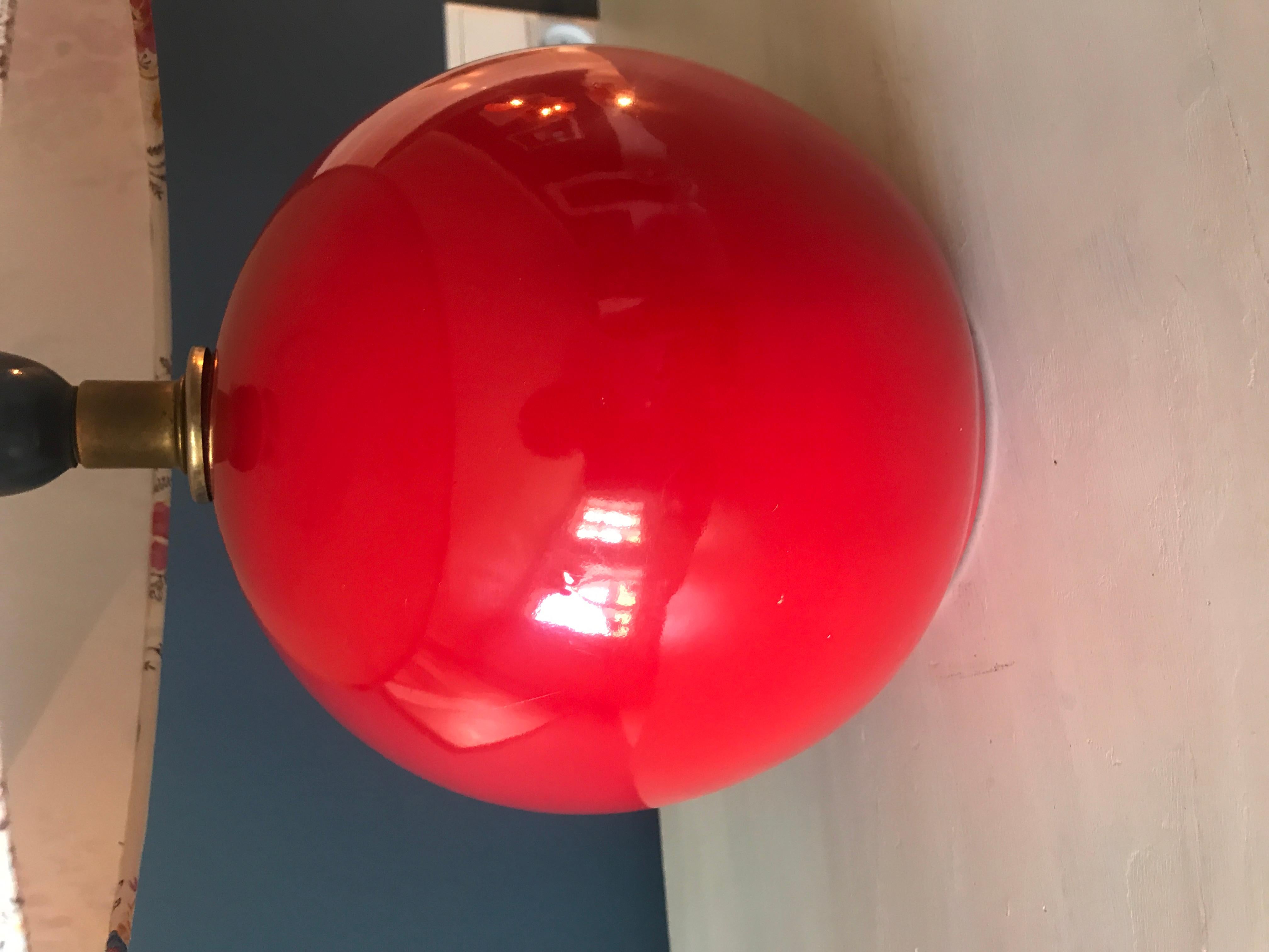 French Vintage Red Table Lamp