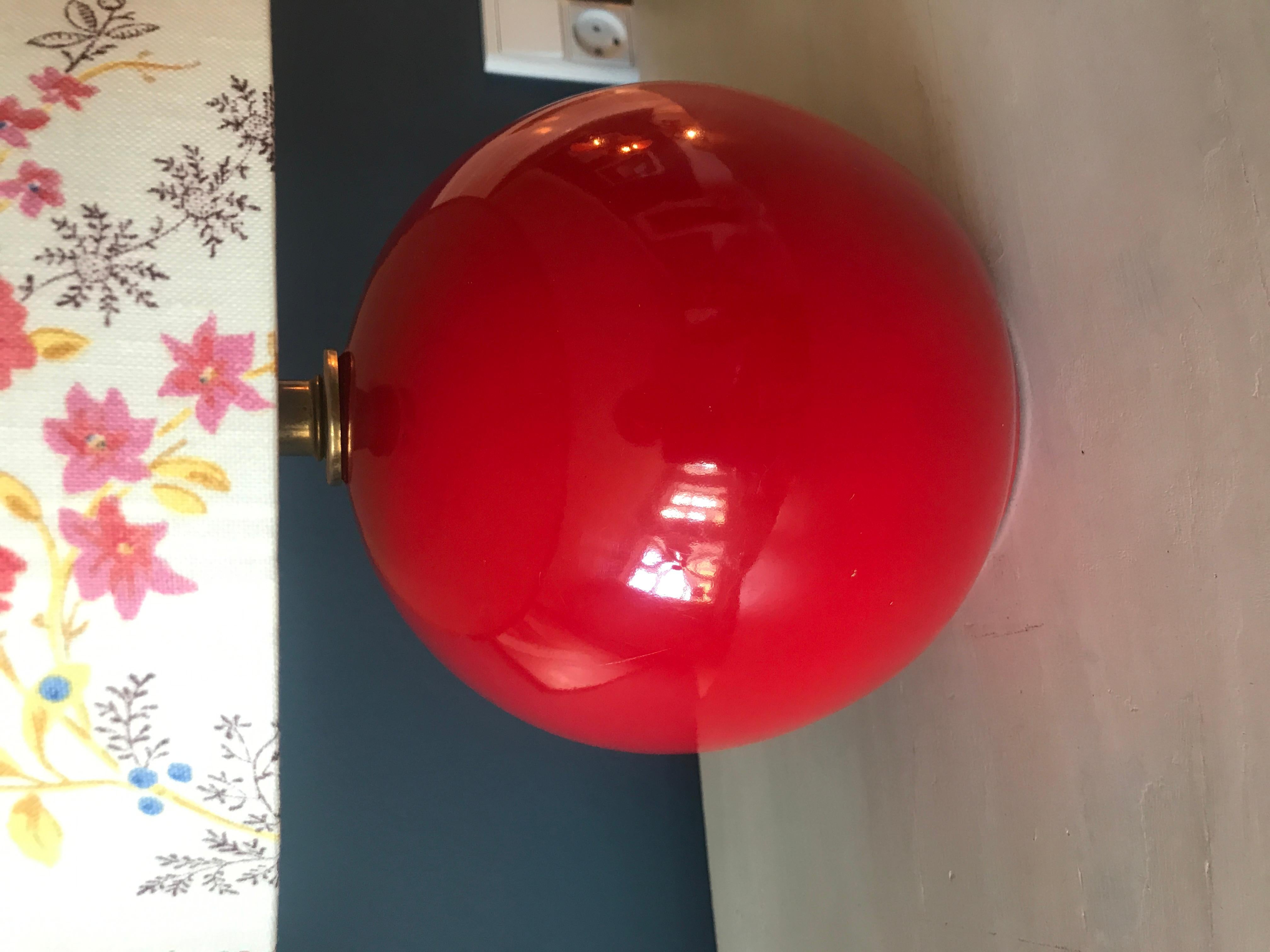 Vintage Red Table Lamp In Good Condition In Copenhagen K, DK