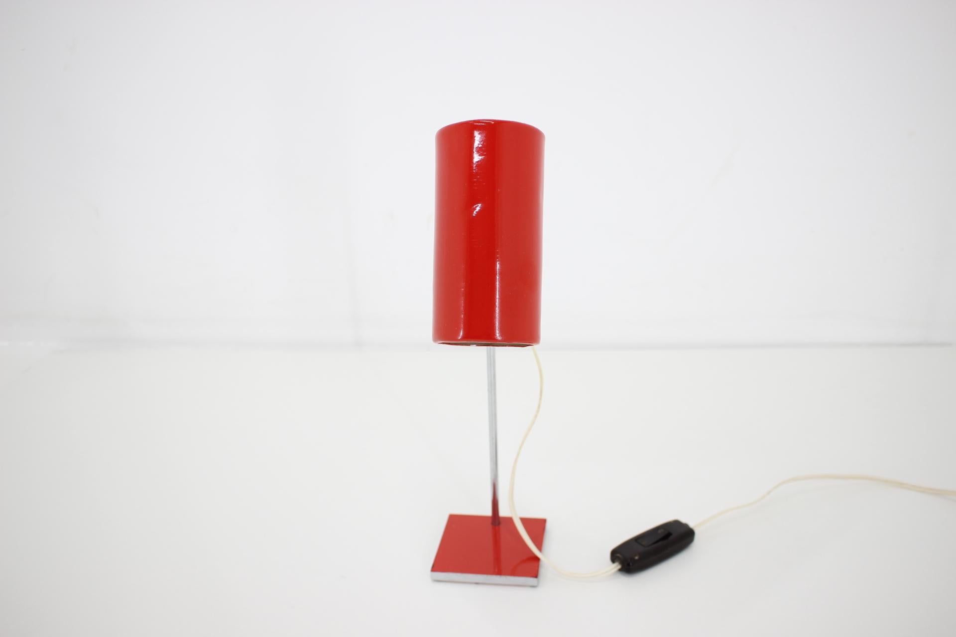 Mid-Century Modern Vintage Red Table Lamp, Lidokov, 1960s For Sale