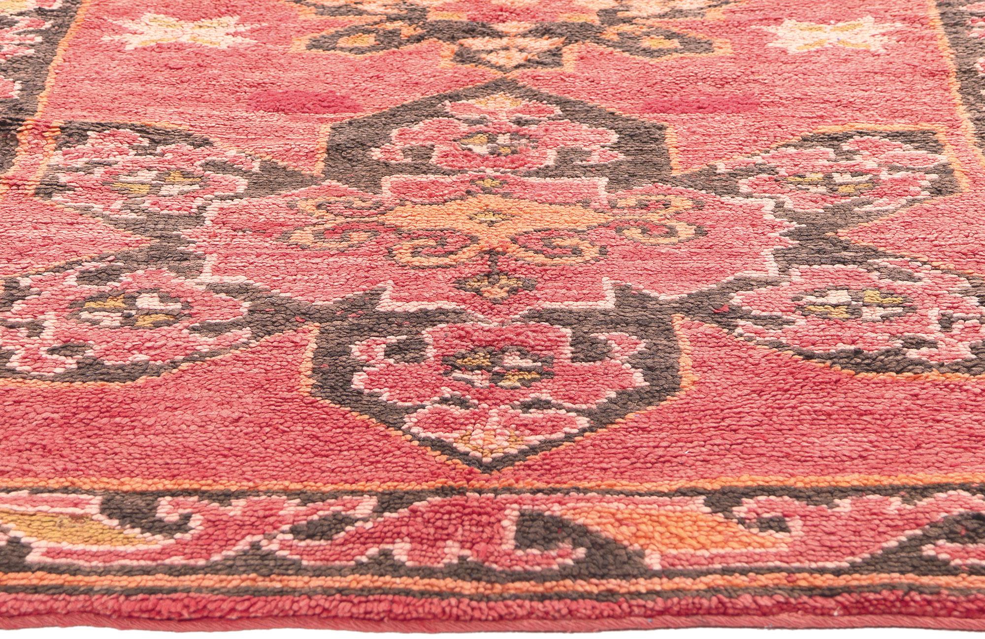 Hand-Knotted Vintage Red Taznakht Moroccan Rug For Sale