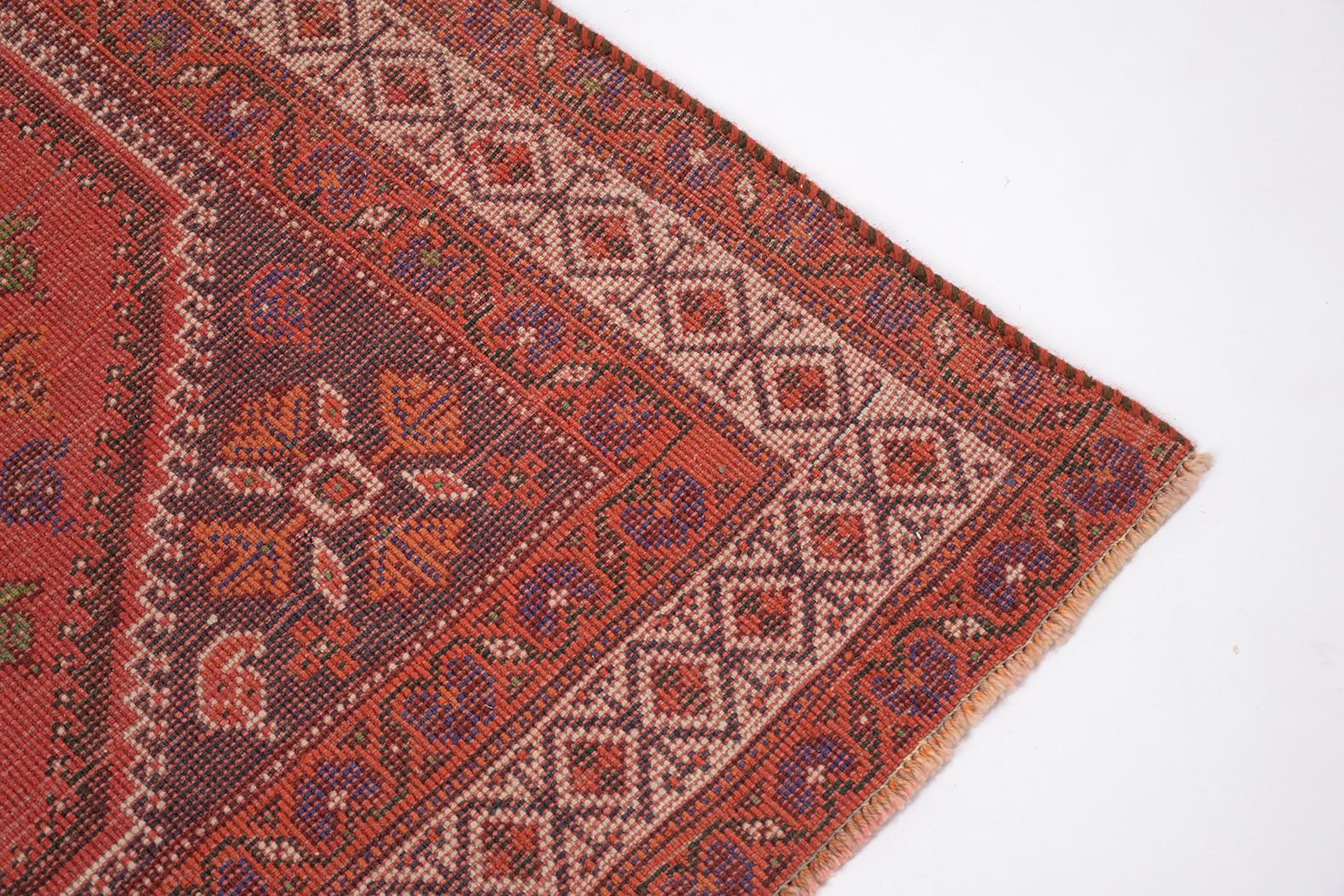 Vintage Red Textile Carpet Rug For Sale 6