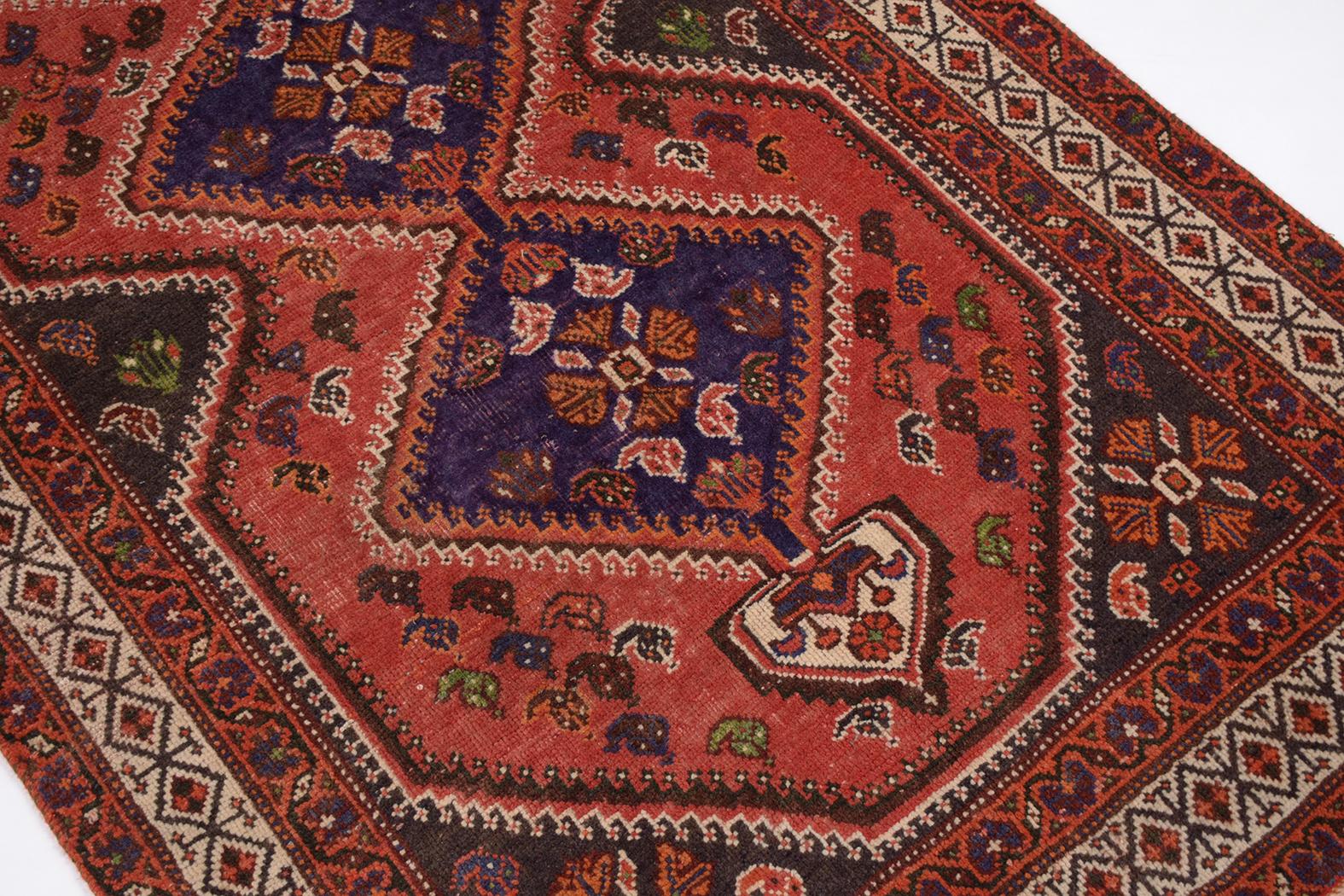 Tabriz Vintage Red Textile Carpet Rug For Sale