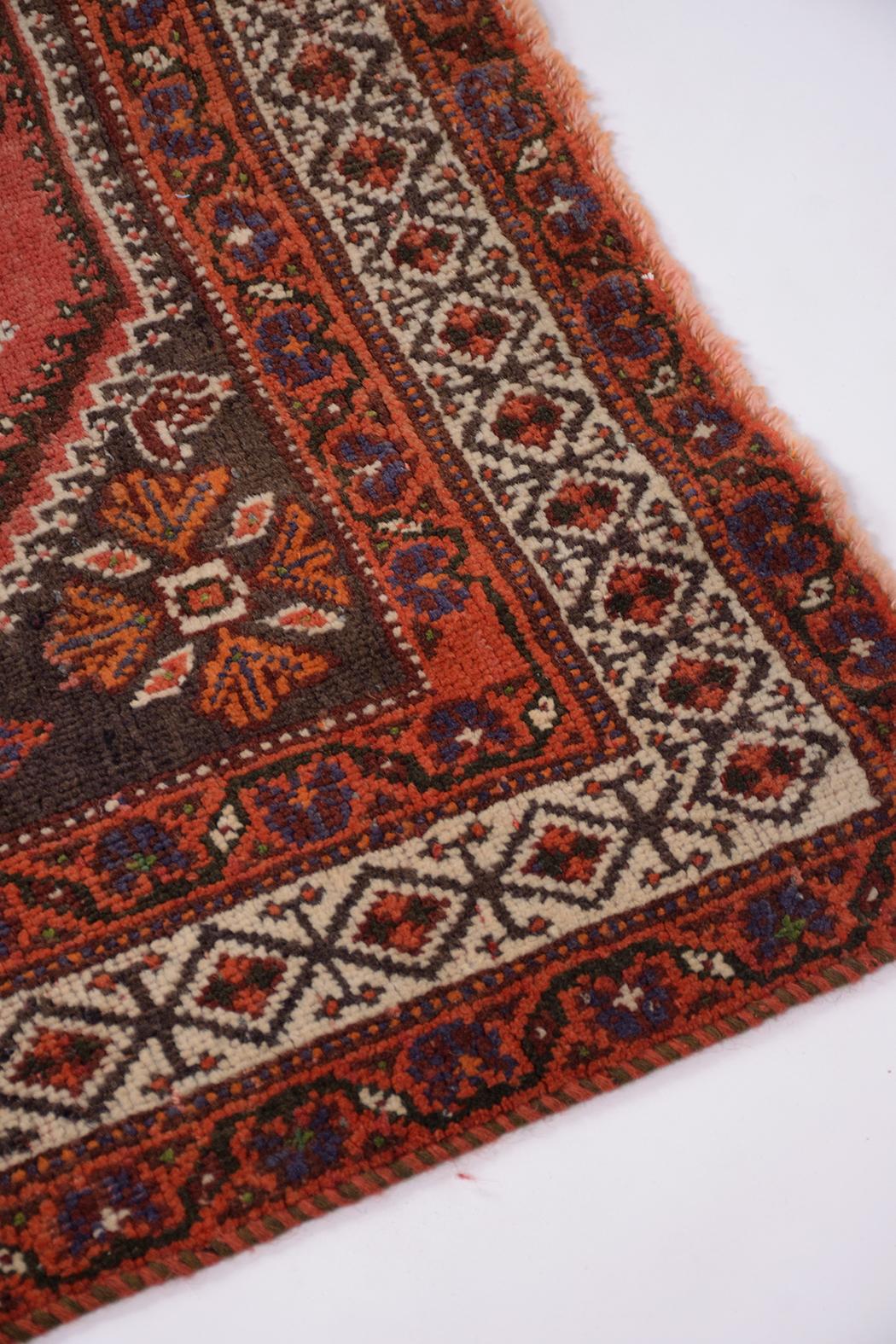 Persian Vintage Red Textile Carpet Rug For Sale