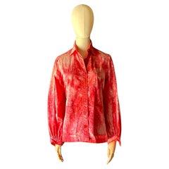 Camicia vintage con bottoni tinti in rosso di Saint Laurent