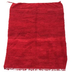 Vintage Red Tribal Moroccan Berber African Wool Rug