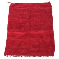 Vintage Red Tribal Moroccan Berber Rug