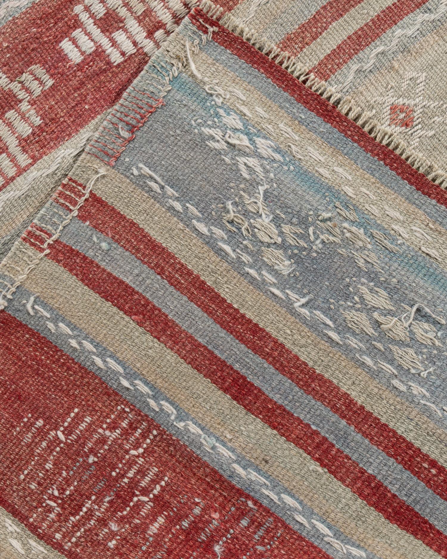 Lana Vintage By Red Turkish Flatweave Jajim Area Rug 5'3 X 9'1 in vendita