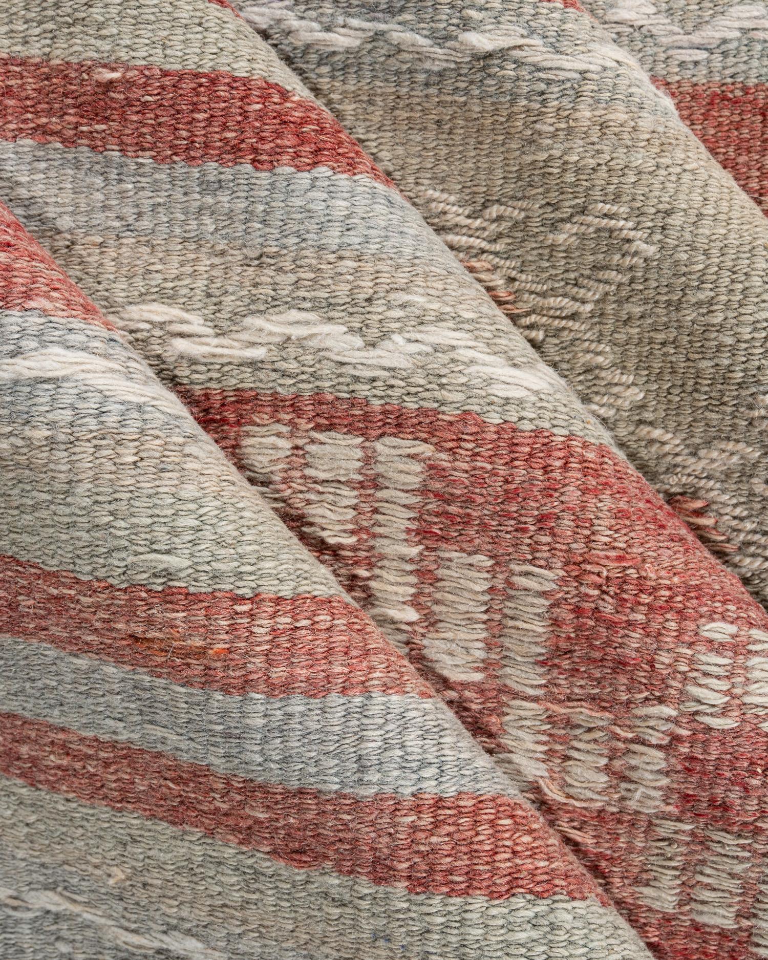 Vintage By Red Turkish Flatweave Jajim Area Rug 5'3 X 9'1 in vendita 2