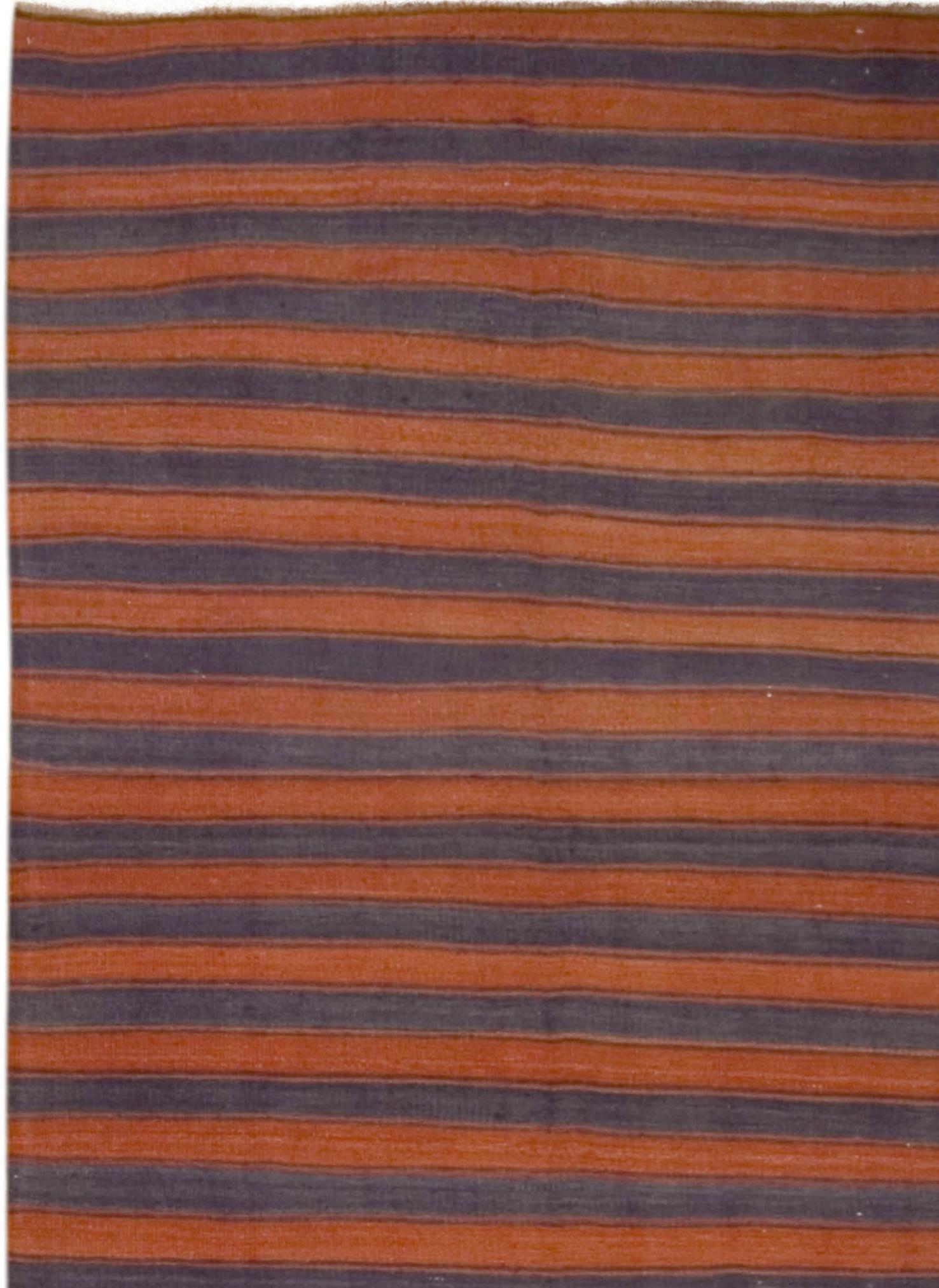 20th Century Vintage Red Turkish Kilim Gallery Size Rug, 4'9 x 12'6 For Sale