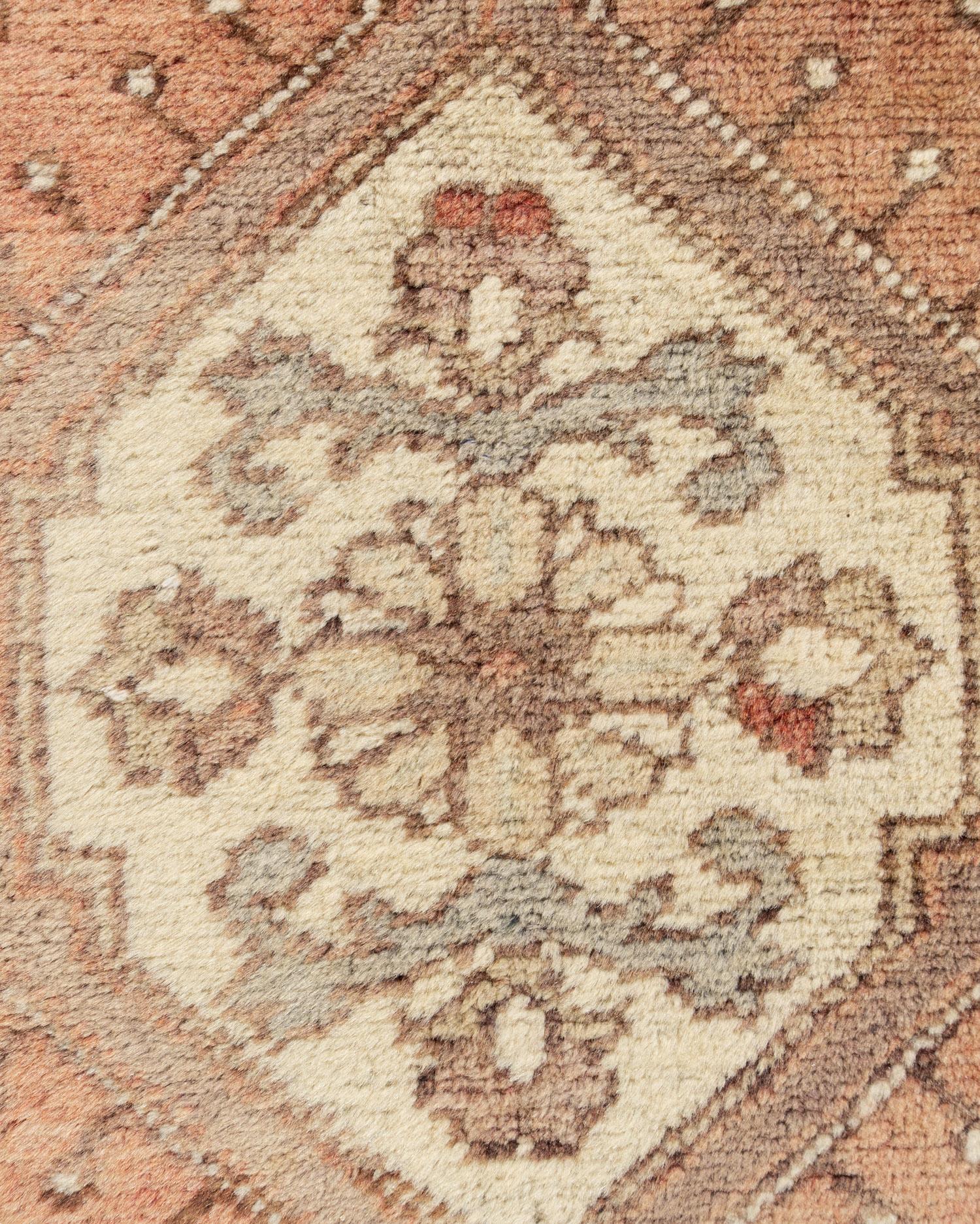 Vintage Red Turkish Oushak Area Rugs  7'4 x 10'10 For Sale 4