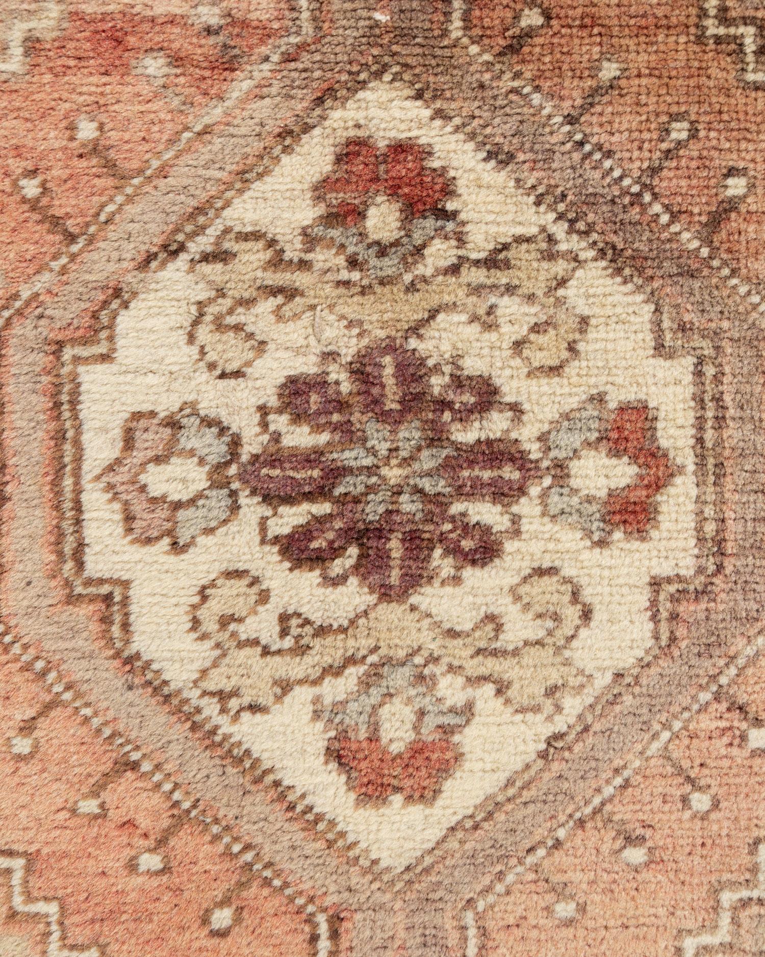 Vintage Red Turkish Oushak Area Rugs  7'4 x 10'10 For Sale 5