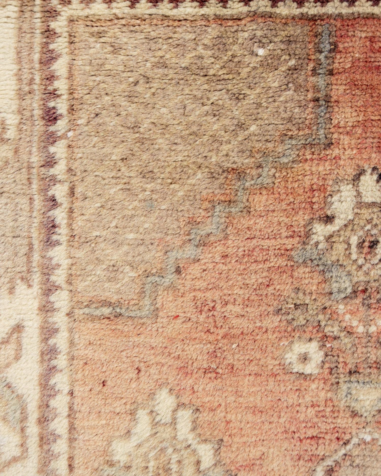 Vintage Red Turkish Oushak Area Rugs  7'4 x 10'10 For Sale 6