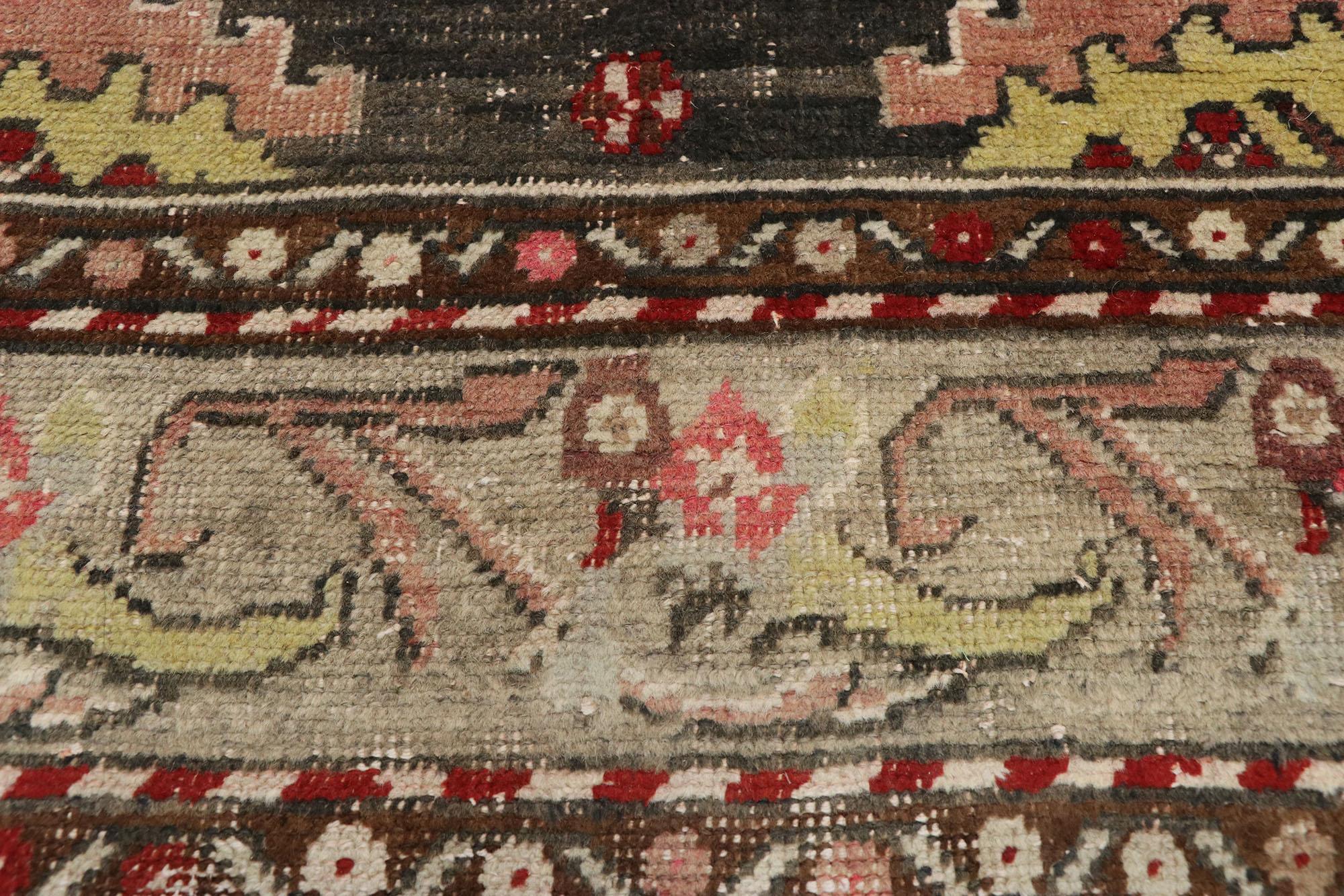 Vintage Red Turkish Oushak Carpet In Distressed Condition For Sale In Dallas, TX