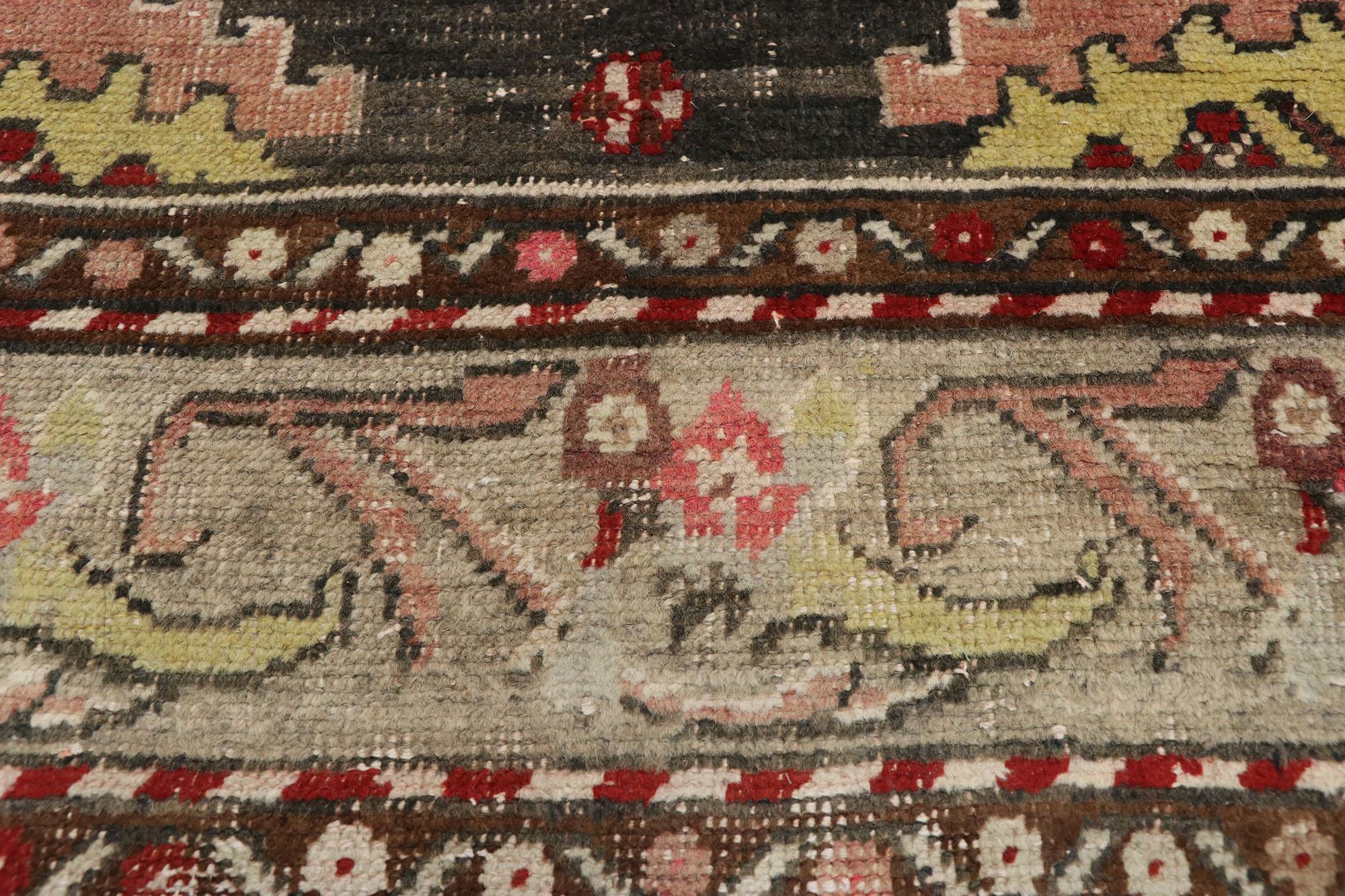 Roter türkischer Oushak-Teppich im Vintage-Stil (Handgeknüpft) im Angebot