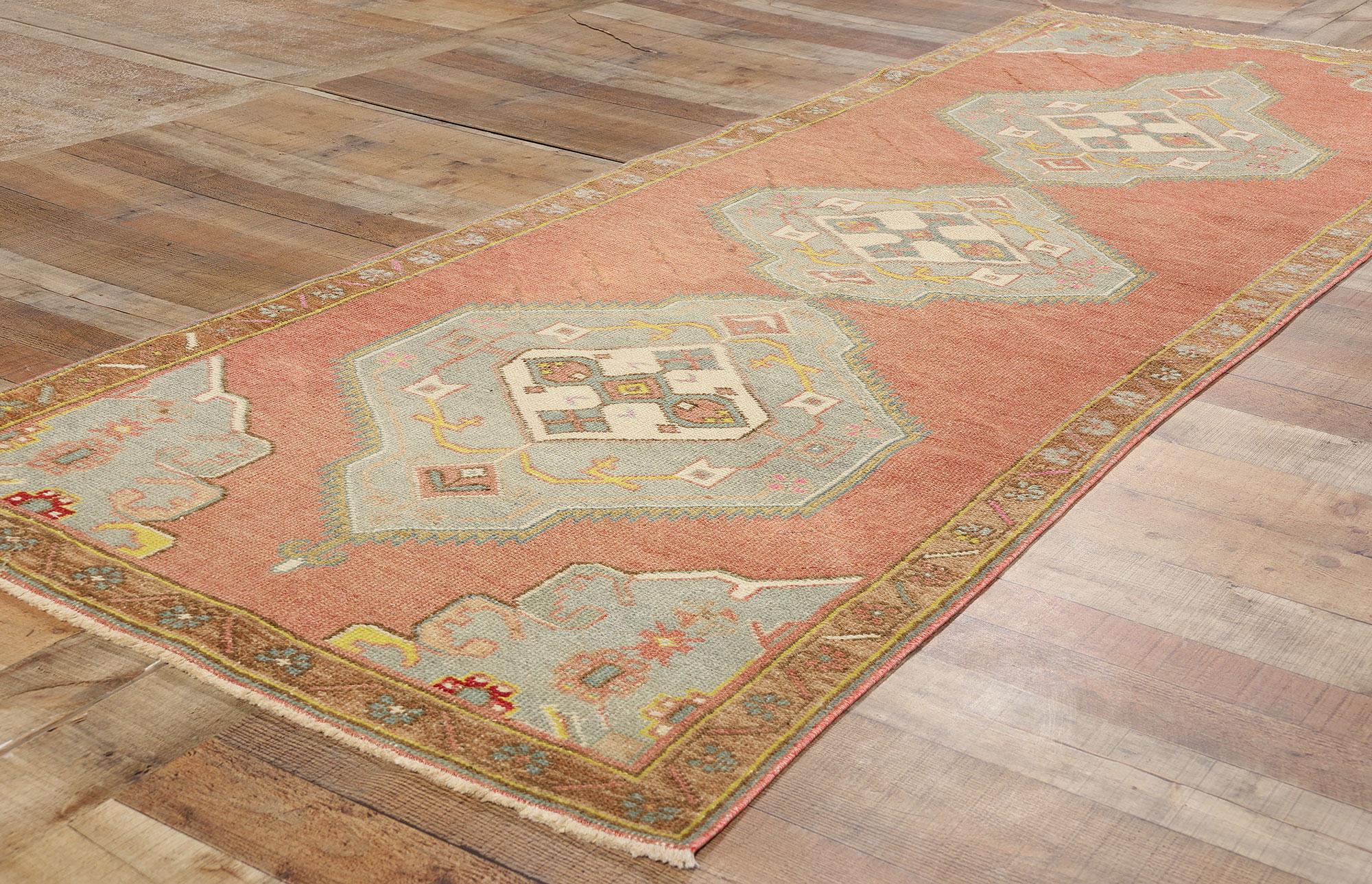 Laine Tapis turc Oushak vintage en vente