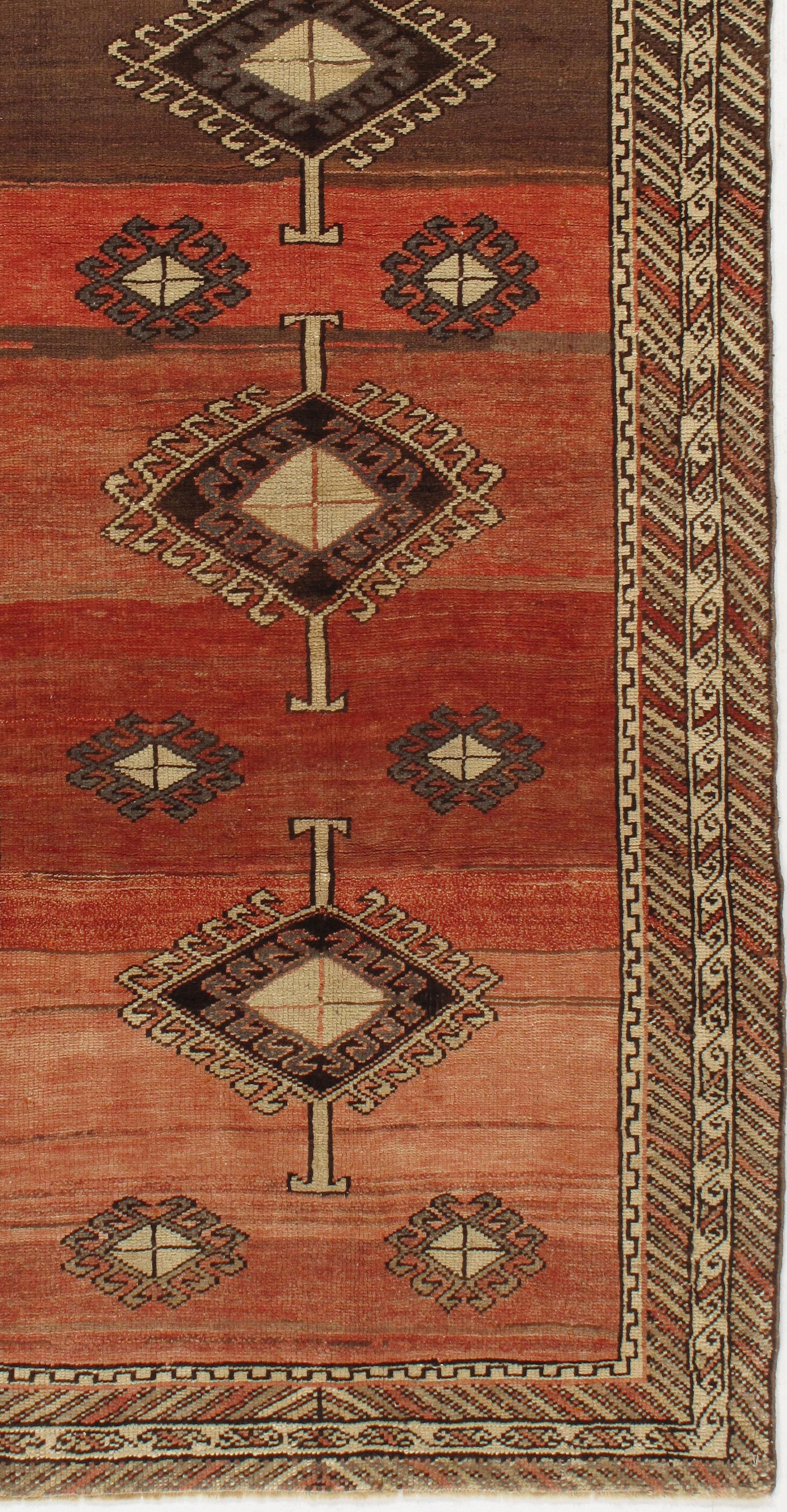 Tappeto Oushak turco rosso vintage 3'3 X 6'3 in vendita 1